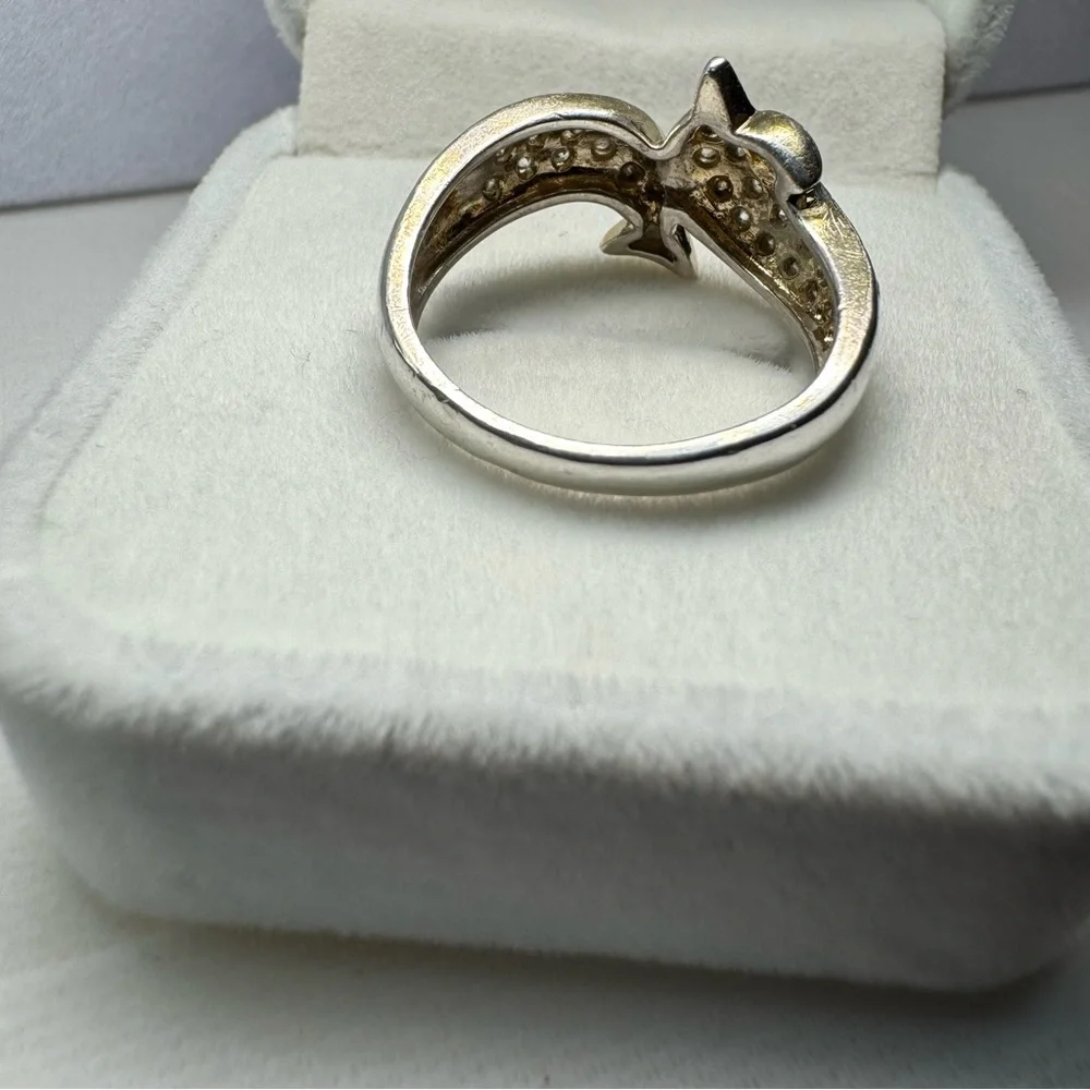 ROSS-SIMONS Dolphin 925 Sterling Silver CZ Ring Size 7.75